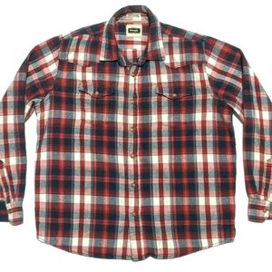 Wrangler Mens L Long Sleeve Marble Snap Shirt EUC